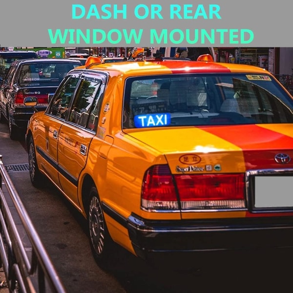 Blå Stor Led Taxi Logo Dekorasjon, Taxi Blinkende Krok På Vinduer Med Billader Dc12v Inverter Taxi Lys