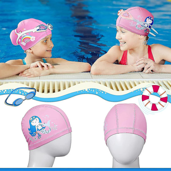 2 kpl lasten uimalakit lapsille, toddler, lapsille, pojille ja tytöille, lasten vedenpitävä uimalakki cap ja lyhyille hiuksille