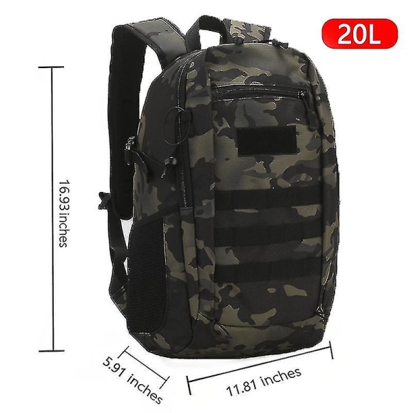 Utomhus Taktisk Ryggsäck Militär Ryggsäckar Herr 15l 20l Vattentät Sport Reseryggsäckar Camping Mochila Fiske Jaktväskor black CP 20L