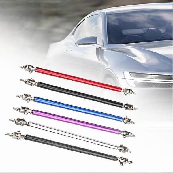 2 stk 20 cm Universal Justerbar Bil Frontfanger Leppe Splitter Støttestang Red
