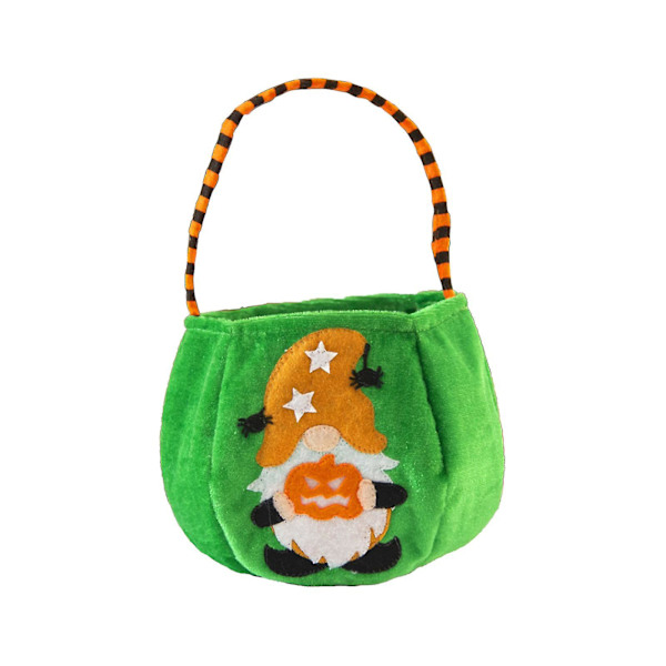 Tai herkut Kangaskassit Karkkilaukku Juhla Lapsille Kurpitsa Sarjakuva Ämpäri Kannettava Lahjakori Halloween Saalista Green