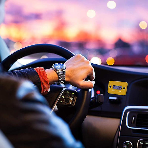 Motorcykel Motor Tæller Timetæller Vandtæt Digital Timetæller Lcd Display Bærbar Motor Måler Timetæller Moto Tilbehør| | Yellow