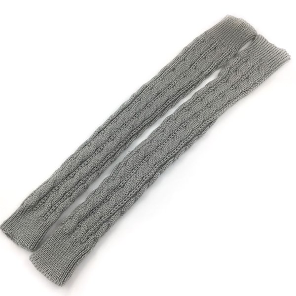 Män Kvinnor Sticka ärm Handskar Handleden Armvärmare Fingerless Light grey