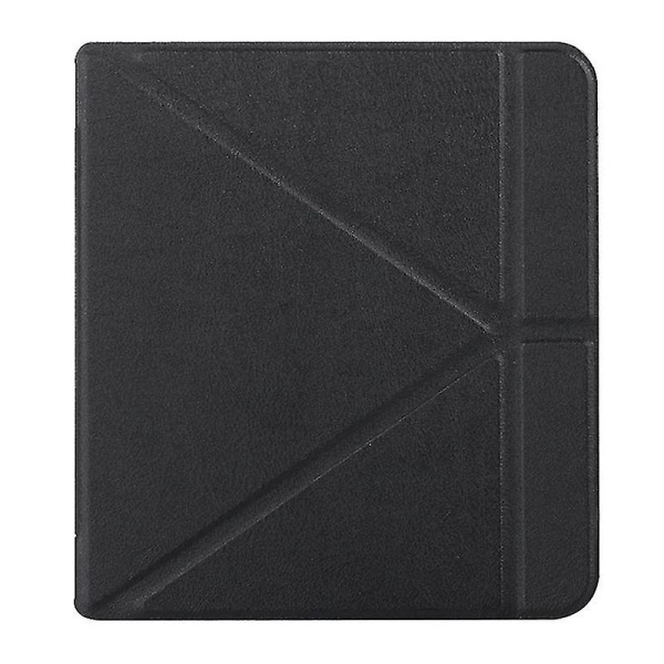 Case för Kobo Libra H2o 7 "läsare Premium Pu Leather Multiangle Origami Stand Black