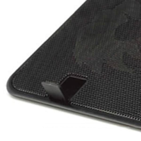 Metallpanel Dobbeltblæser Notebook Køler Høj Hastighed Stille Laptop Køleplade Slank Stativholder til 14 Tommer PC Computer Sort
