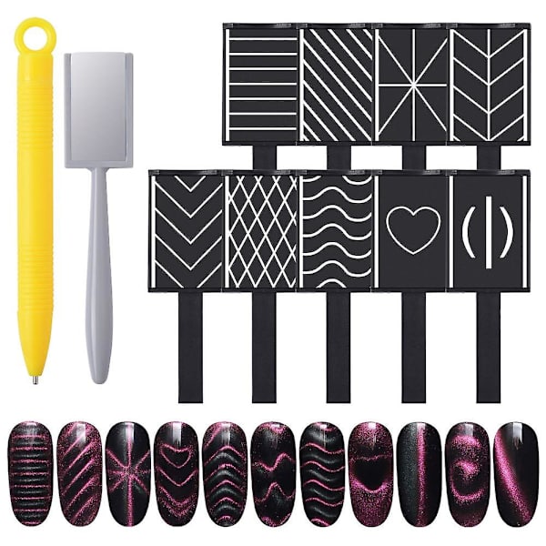 Magnetplatta Wand Board Nail Art Tool För Diy Magic 3d Magnetic Polish Cats Eyes Välj 11st/ set