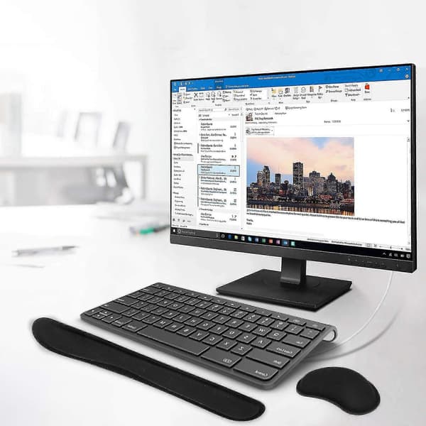 Tastatur håndleddsstøttepute, 3 stk. håndleddsstøttesett med musematte + musehåndleddsstøtte, ergonomisk håndleddspute og minneskummateriale