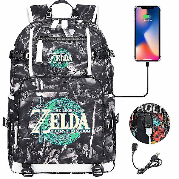 Cosplay Breath Of The Wild Eye Game USB reppu - Monitoimiset kannettavan tietokoneen matkalaukut opiskelijoille ja pelaajille 3