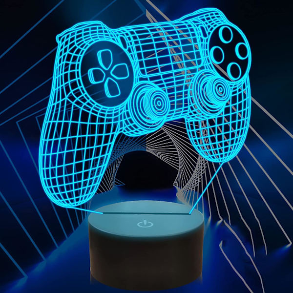 16 farver skiftende PS4 Joystick 3d Lampe Børneværelsesindretning Natlys Game Room 3d Neonlys til jul Fødselsdagsgaver Rød