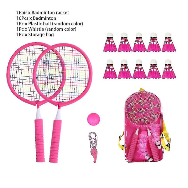Badmintonracketsett for barn, Minibadmintonsett med 10 badmintonger for barn fra 2-12 år