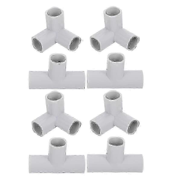 8 stk. T-formede koblinger til babygrind, plastgjerdeforbindelsesdeler