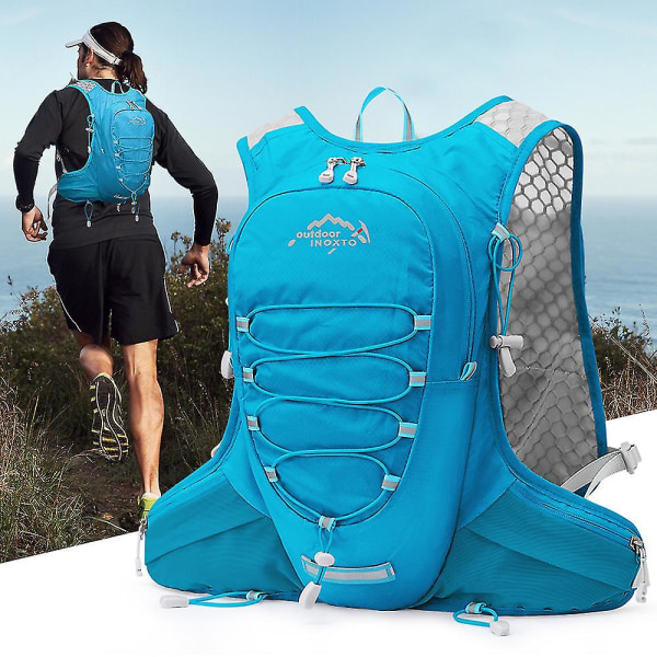 12l Hydration Pack Ryggsäck, lätt vattenryggsäck med 2l läckagesäker hydreringsblåsa Dagsäck för män Kvinnor,löpande vätskeväst för utomhus T red