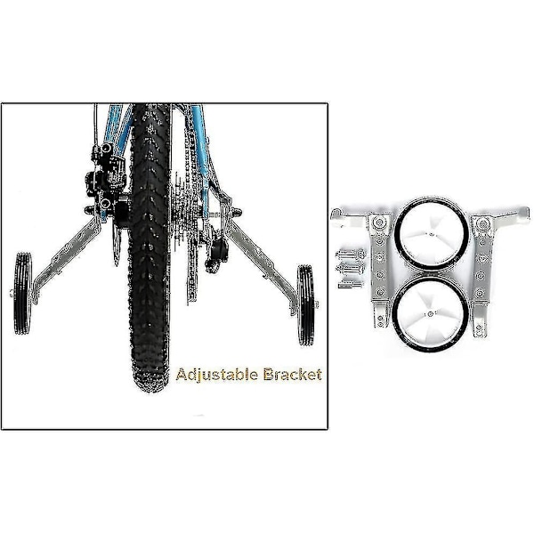 Cykelstabilisatorer Vuxna barncykel Variabel hastighet Mtb-hjälphjul 20 tum