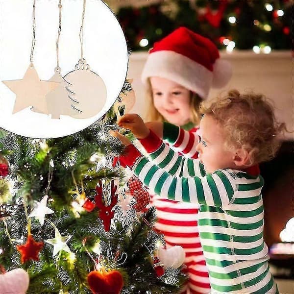 Uferdige treskiver til julepynt DIY tremerker gave