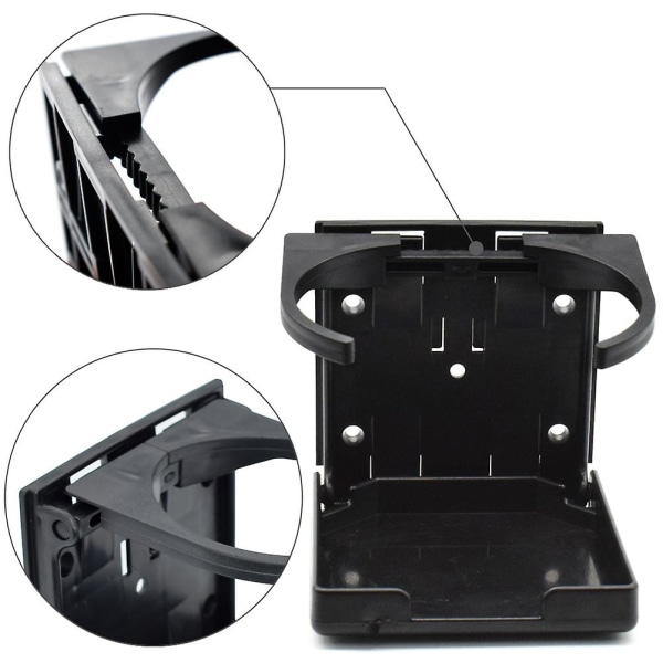 Universal Car Truck Drikkeflaske Koppholder Stativ Sammenleggbar Høykvalitets Abs Plast For Bil Truck Bilrekvisita Bil Styling - Drikkeholdere Black