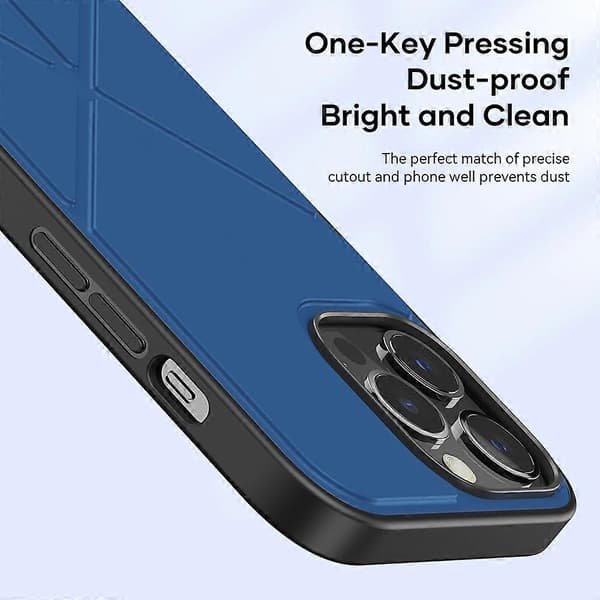 För iPhone 13 Pro ROCK Element Plus TPU + PC Stötsäkert Skyddsfodral med Vikbart Stöd Blue