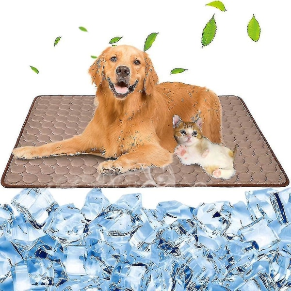 Koiran jäähdytysmatto Nukkumajäähdytystyyny Pestävä Ice Silk Cool Peitto Kennelin vuodesohvaan Coffee XL