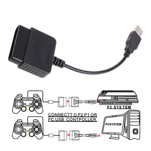 Usb-kabel for PS2 til for PS3 videospillkontroller adapter konverter for PS2 for PS3 pc