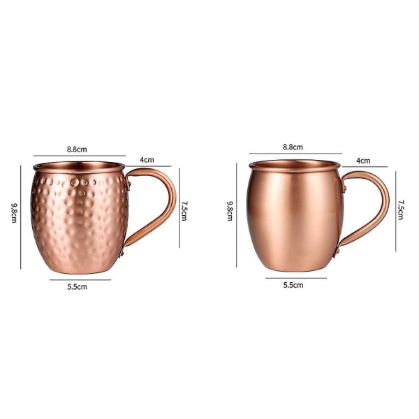 530 ml 100 % ren kopparmugg Moscow Mule Mug Drum Cup Cocktail Cup Pure Copper Mug Restaurang Bar Col-haoyi Rose Gold