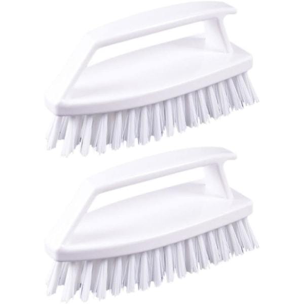 2 stk Plastklær Vaskebørste Klesvask Skrubbebørster Sko Rengjøringsbørste Håndtert Vask Teppe Gulvbørste Flisrengjøringsbørste (hvit)