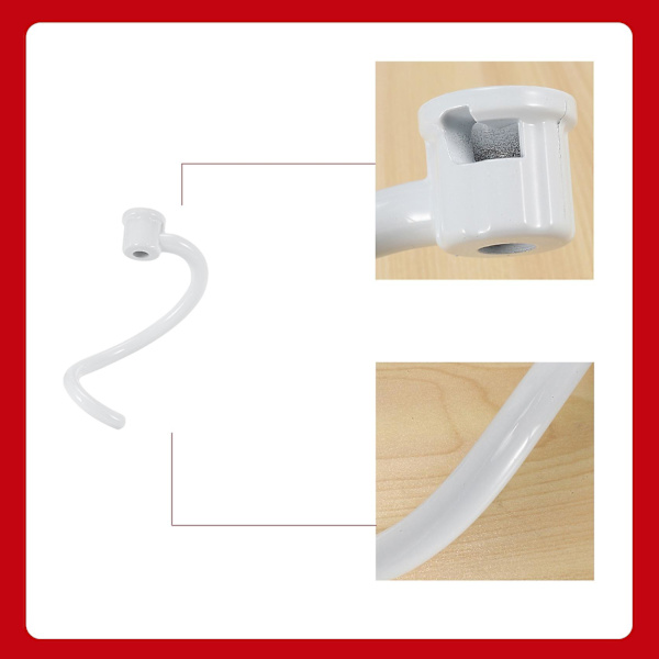 Spiral degkrok Ersättning för Kitchen Aid Mixer - Belagd degkrok för K5ss K5a Ksm5 Ks55 Pro