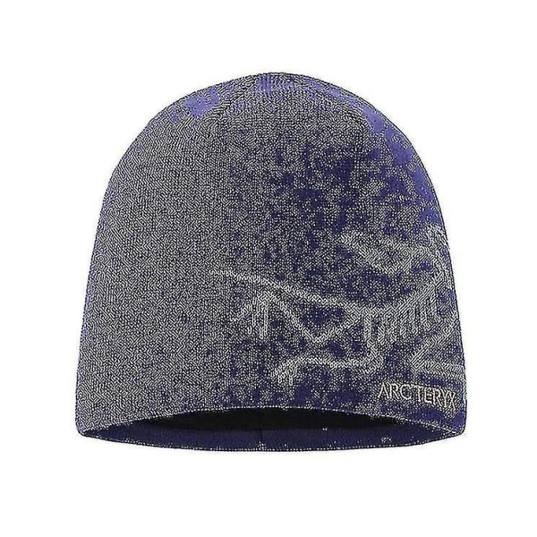 Arcteryx Outdoor Efterår Og Vinter Varm Ski Ørebeskyttelse Vild Mode Strikket Hat blue