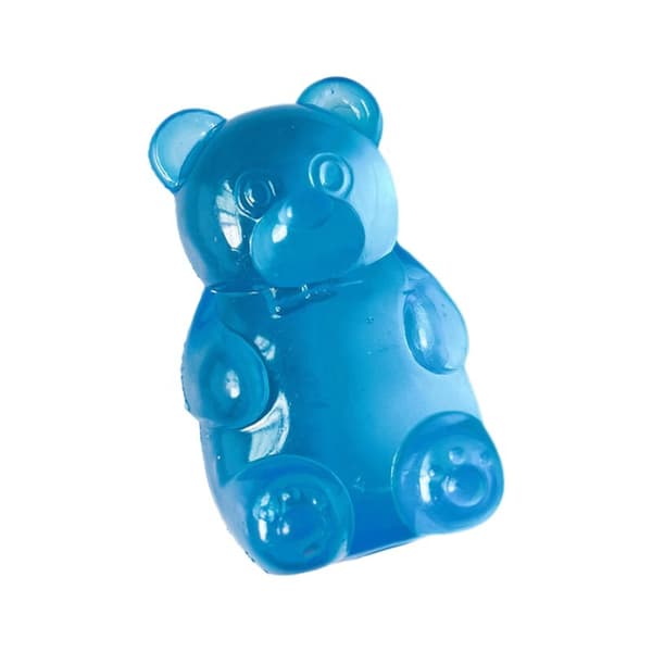 Stretchy Gummy Bear Squishies, Transparent Glitter Design, 4-Pack Portable Fidget Toy