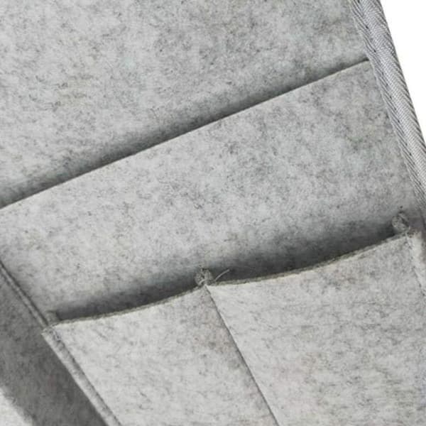Grey Bed Pocket, Bedside Storage Pocket, Hanging Bag for Sofa, Bedside Table