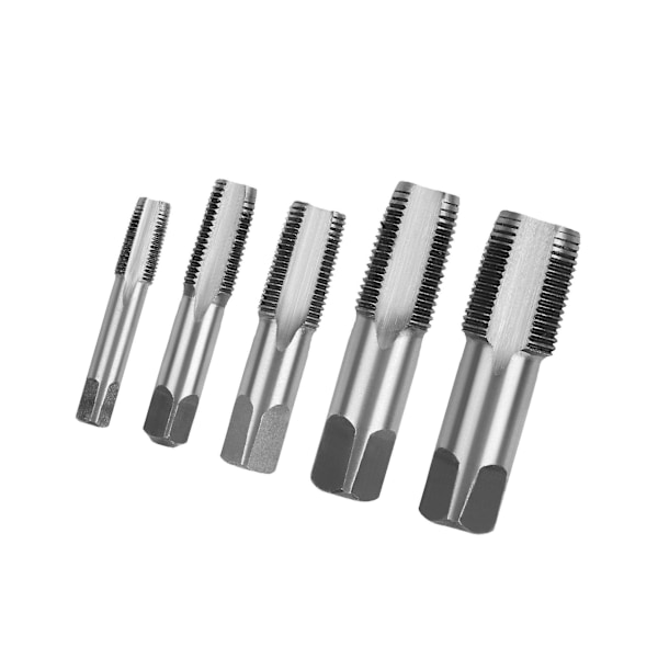 Sett med 5 Npt rørsett gjengeformende kraner Karbonstål 3/8" 3/4"