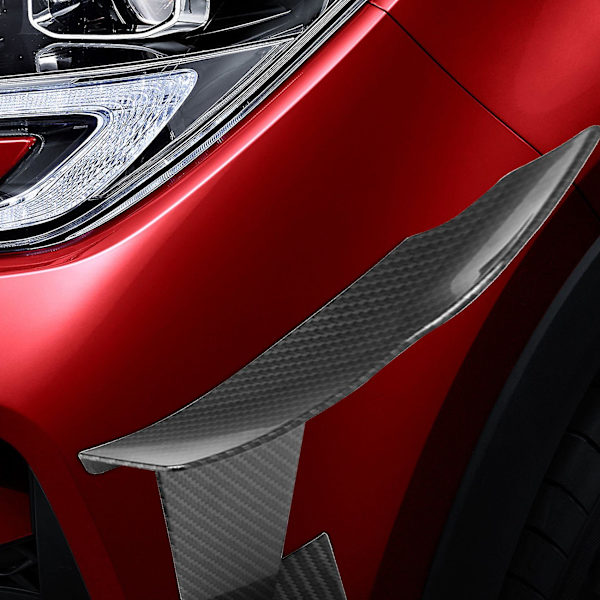 Universal Carbon Fiber Look Car Front Bumper Lip Splitter Finner Body Canards Diffuser Spoiler For -