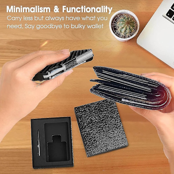 Kolfiberplånbok, minimalistiska pengarklipp-presenter till pappa, pojkvän