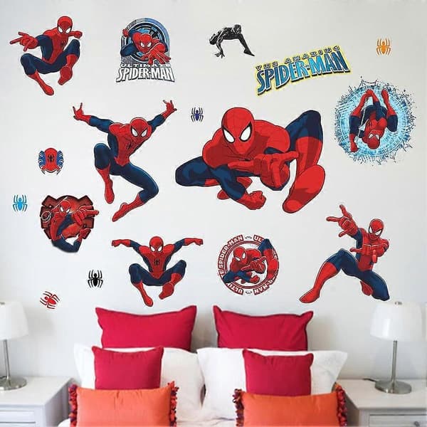 Fantastiska Spiderman väggdekaler för barnrum, barnrumsinredning.