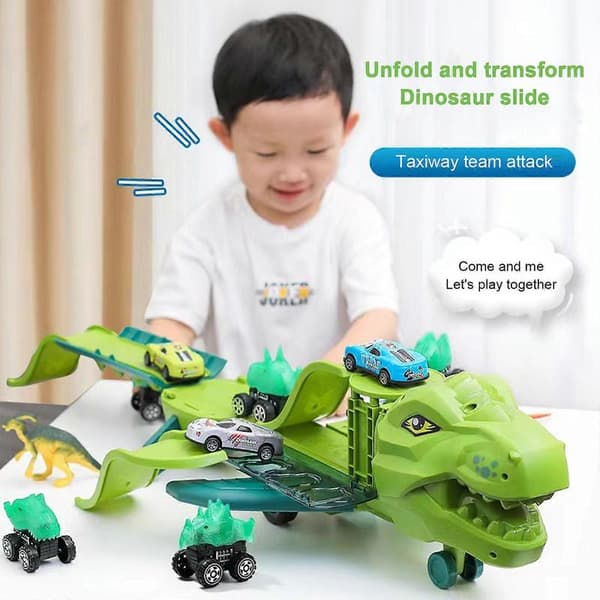 Transformerande Dinosaurie Flygplan-Bana Set för Barn