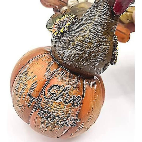 Kalkun med statue af græskarharpiks Skrivebordsdekorationer Innovativ Thanksgiving Day-indretning til indendørs udendørs spisebord (orange1 stk)