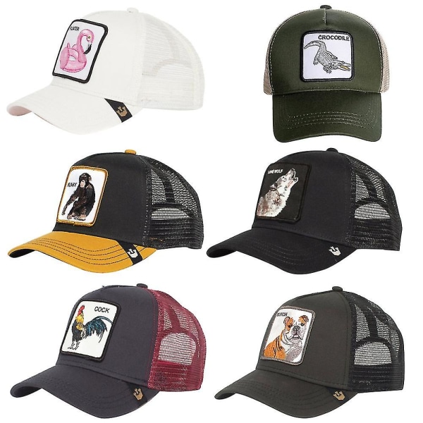 Wolf Mesh Cap Animal Farm Trucker Baseball Cap Far Hat Snapback White Swan Outdoor Beast Paradise Tucan Caps Black Wolf