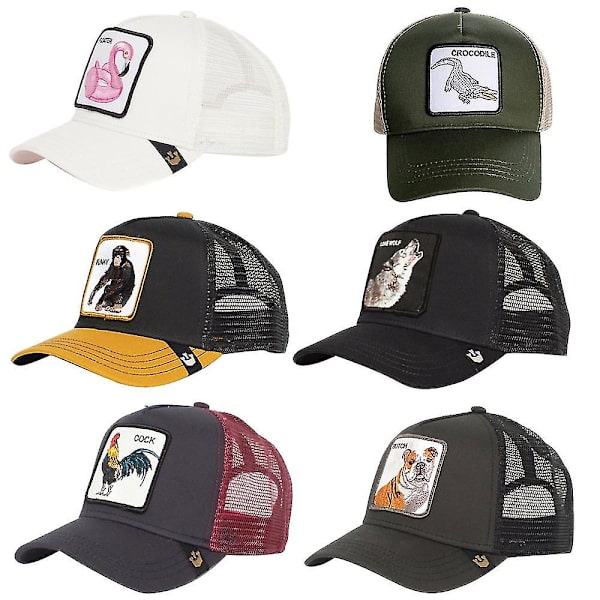 Wolf Mesh Cap Animal Farm Trucker Baseball Cap Isä Hat Snapback White Swan Outdoor Beast Paradise Toucan Caps Dog