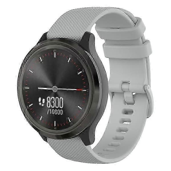 18mm ruudukkoinen silikoniranneke GarminActive S:lle Grey