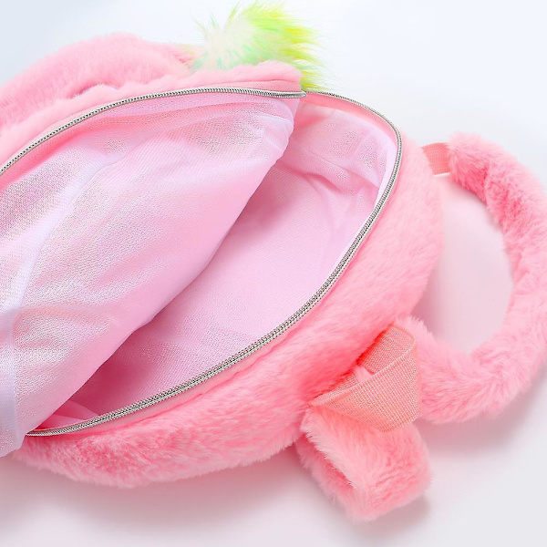 Plysch Unicorn Ryggsäck Fluffig Unicorn Skolväska Baby Barn Skolväska Dubbel Axelväska För Dagis Flicka Pojke Vit