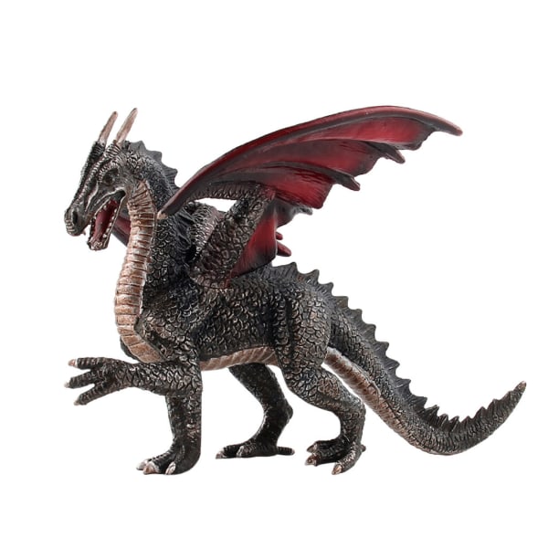 Stone Dragons Toy Figur Realistisk Dinosaur Model Barn Bursdagsgave Leker Black