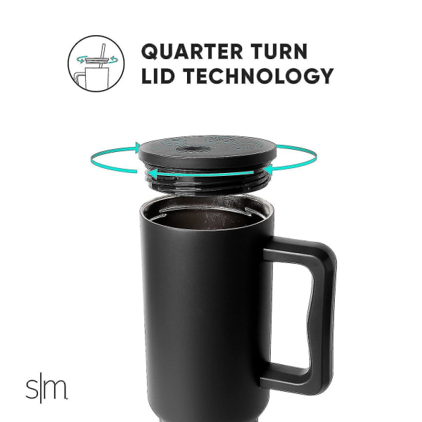 Simpel moderne 40 Oz tumbler med håndtag og strålåg | Isoleret genanvendeligt rustfrit stål vandflaske rejsekrus Iskaffekrus | Gave Til Kvinder Mig