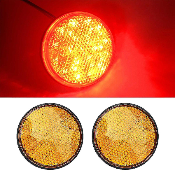 2st 2" Rund Orange Reflektor Universal För Motorcykel ATV Dirt Bike Orange