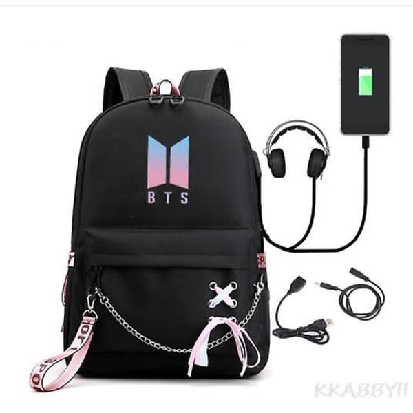 Kpop Groups Ryggsäck USB Charge Vattentät Business Skolväska Tonåringar Laptop Travel Dagsäck Mochila Skolväska picture color13