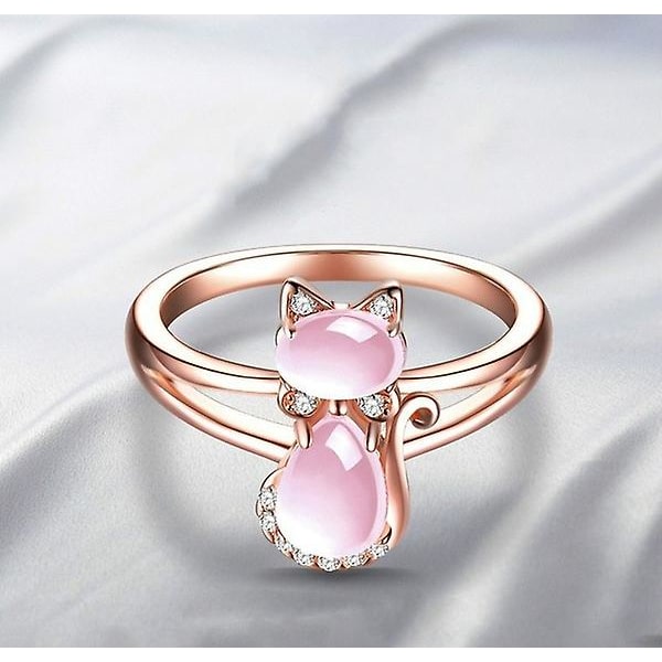 Ny Cat Charm Hänge Set Set Dammodesmycken 1 Ring
