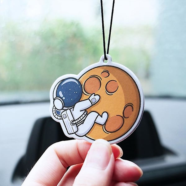 Suloinen sarjakuva Astronaut Hajuvesipala auton taustapeili Riippuva auton tuoksuosa Auton sisustustarvikkeet 2kpl|koristeet| A