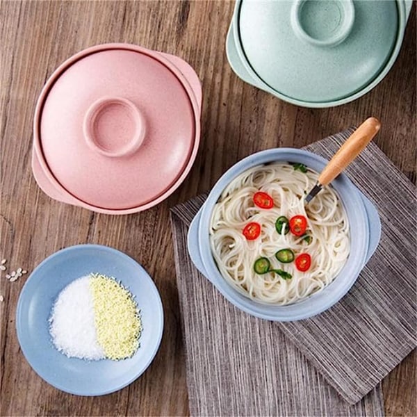 1 stk instant nudelskåler med lokk Suppe Varme risboller Japansk stil Matbeholder Servise Skål Servise