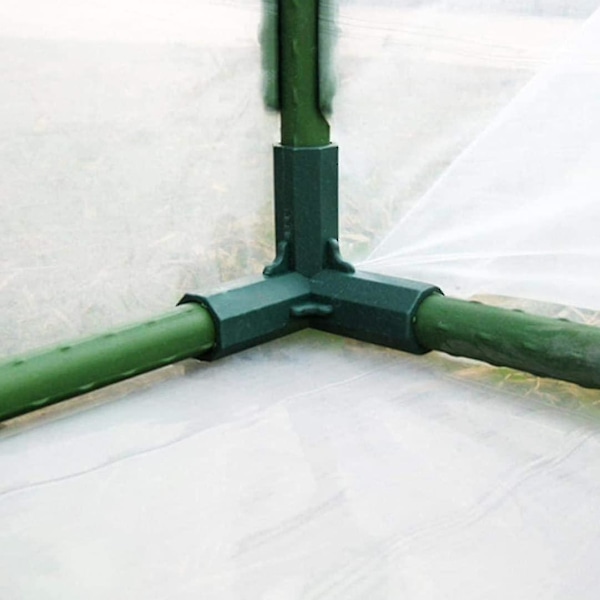 10 stk. drivhusrammeforbindelser plantestaver havearbejde rammebygningsforbindelser 11 mm plast 3/4 vejs hjørne B