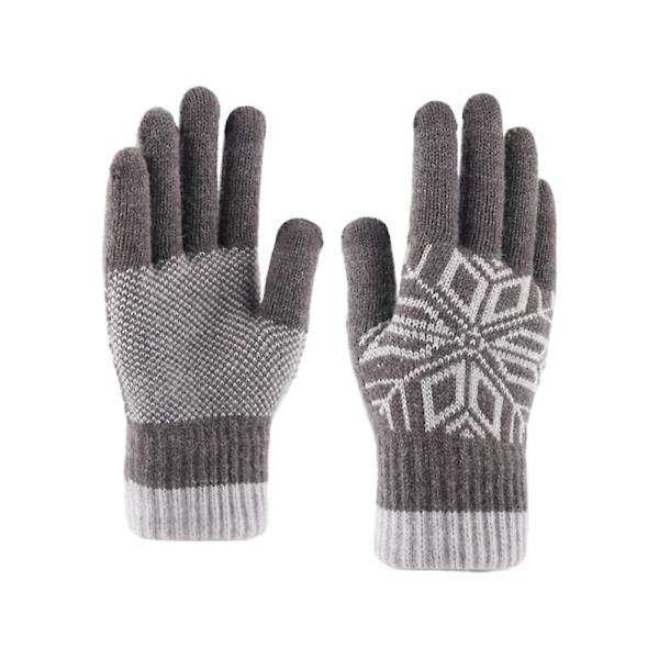 Varma handskar Printed handskar Fullfingerhandskar Pekskärmshandskar Vintertillbehör Grey 21*11cm