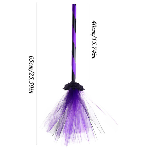 Halloween-koristelu Witch Flying Broom Party Prom Taikuri-asu Rekvisiitta Pukeutumisluuta Violet
