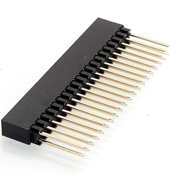 2 X 20 (40 ben) Stabling Header til A+/B+/Pi 2/Pi 3 Ekstra Høj Header (pakke med 8) black