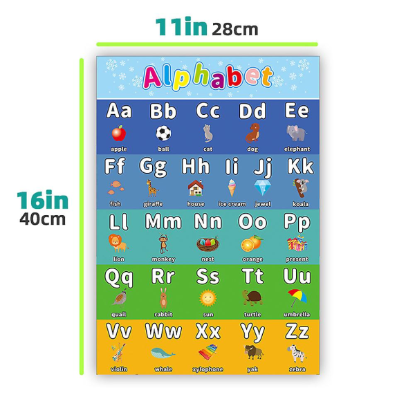 Abc Alfabet Plakat Chart Kid Pædagogiske Charts Engelsk Learning Charts